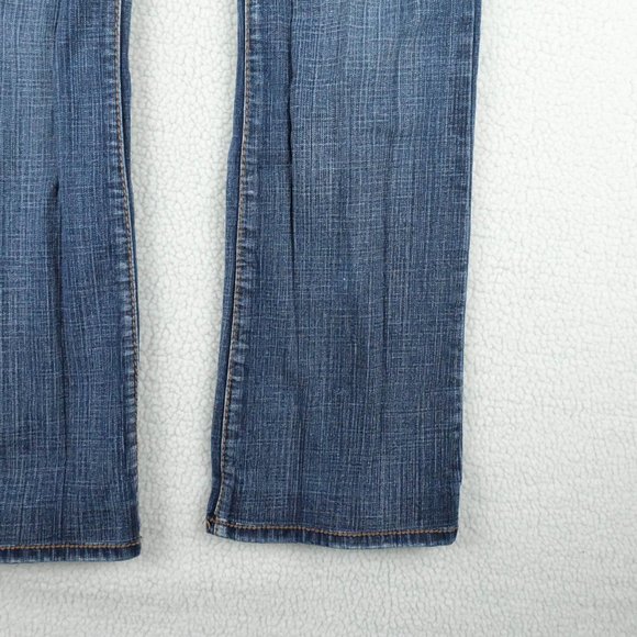 Vintage Blue Jeans Womens 11 12 Bootcut Medium Wash Rhinestones Low Rise 90s - Picture 4 of 13